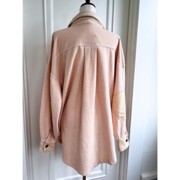 FREE PEOPLE Ruby Shacket Shirt Jacket Peach Size M - Picture 6 of 14